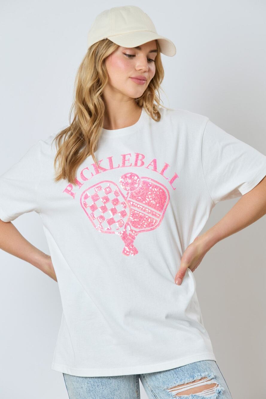 Sequin Pickleball Basic Short Sleeve Top